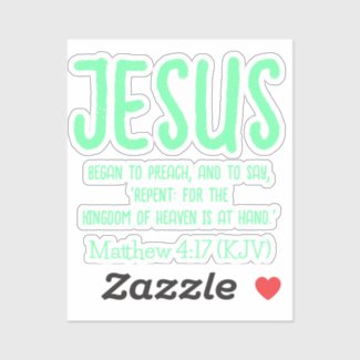 Jesus Began To Preach. Matthew 4:17 - Mint Green