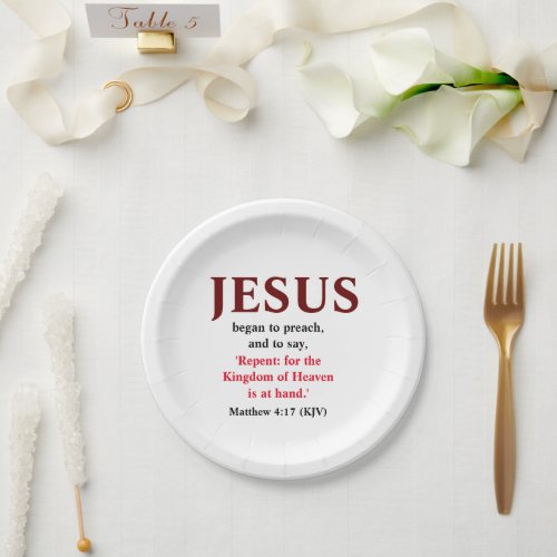 Jesus Began To Preach Matthew 417 Tiny Paper Plates