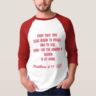 JESUS Began To Preach - Red Christmas 3/4 Sleeve T-Shirt