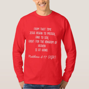 JESUS Began to Preach Red Christmas Long-Sleeve T-Shirt