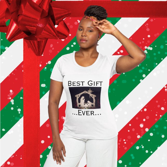 Jesus Best Gift Ever Christmas Nativity T-Shirt (Matching Christmas T-Shirts)