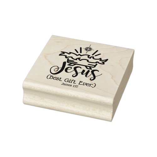 JESUS BEST GIFT EVER Nativity Scripture Christmas Rubber Stamp