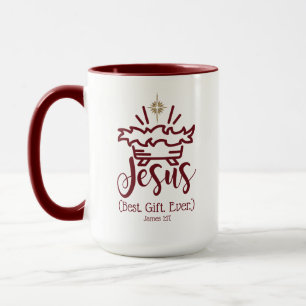 JESUS BEST GIFT EVER Red Scripture Christmas  Mug