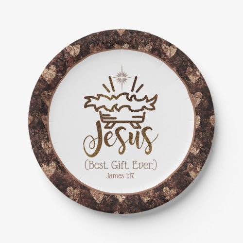 JESUS BEST GIFT Nativity Star Scripture Christmas  Paper Plates