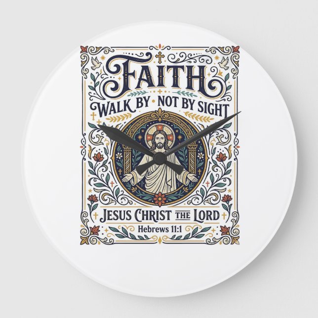 Jesus Bible Journaling Scripture Art Shirt Christi Large Clock (Front)