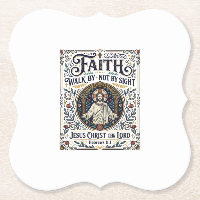 Jesus Bible Journaling Scripture Art Shirt Christi Paper Coaster (Front)
