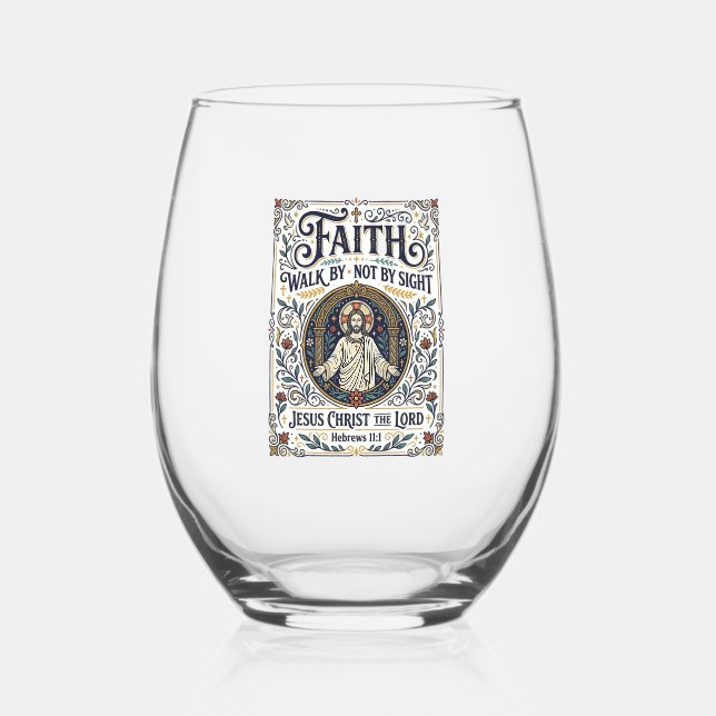 Jesus Bible Journaling Scripture Art Shirt Christi Stemless Wine Glass (Front)