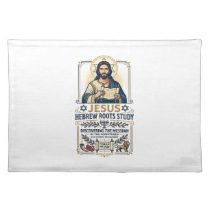 Jesus Bible Languages Hebrew Greek Nerd Shirt Fait Cloth Placemat