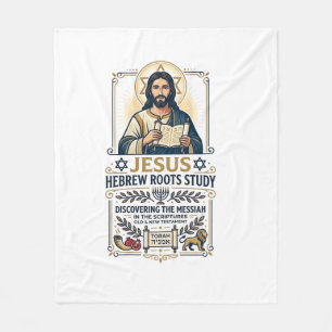 Jesus Bible Languages Hebrew Greek Nerd Shirt Fait Fleece Blanket