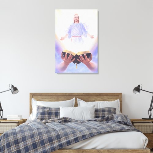 Jesus Bible Wrapped Canvas