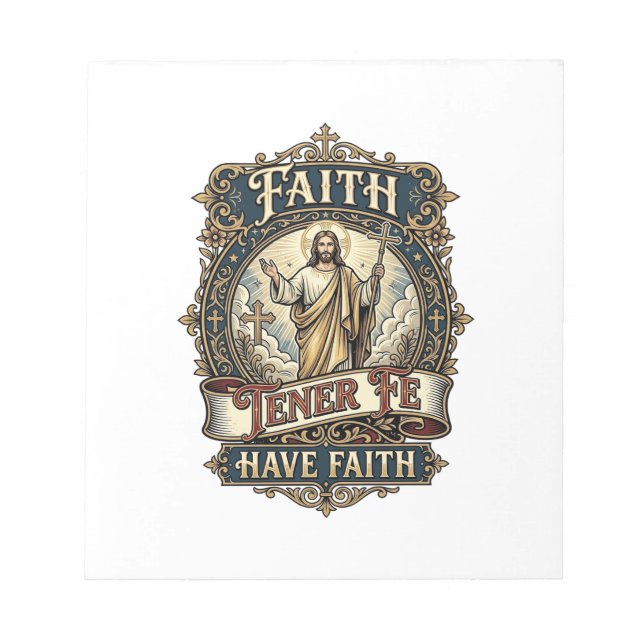 Jesus Bilingual Multicultural Families Shirt Faith Notepad (Front)