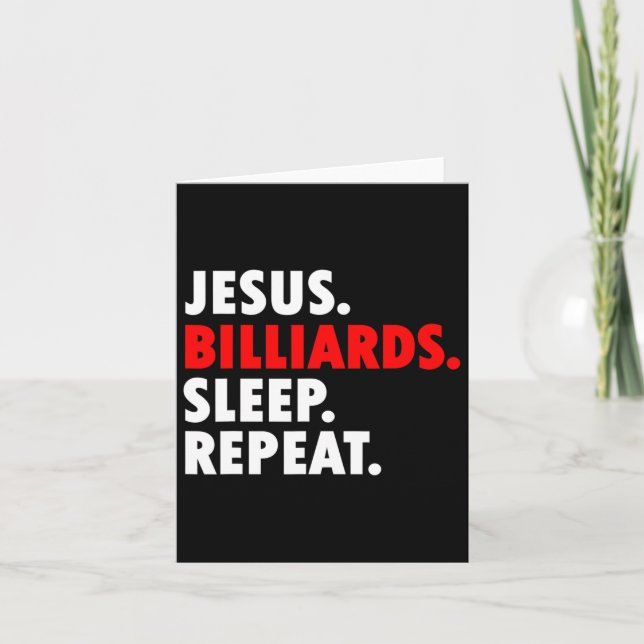 Jesus Billiards Sleep Repeat - Novelty Hob  Card (Front)