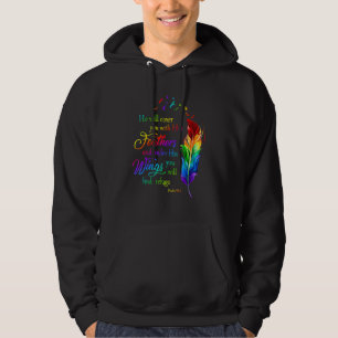Jesus Bird Colors Christian He Will Cover You Psal Hoodie