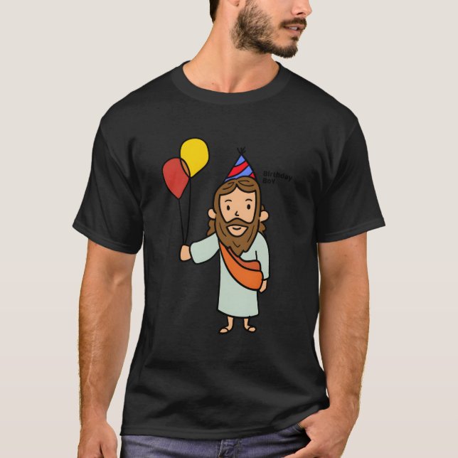 Jesus Birthday Boy Funny Christmas Christ T-Shirt (Front)