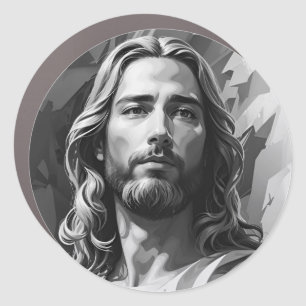 Jesus Black and White Car Magnet