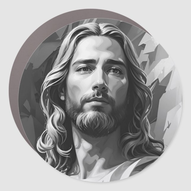 Jesus Black and White Car Magnet (Front)