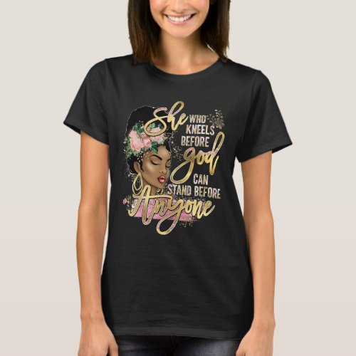 Jesus Black Girl She Who Kneels Before God Christi T_Shirt