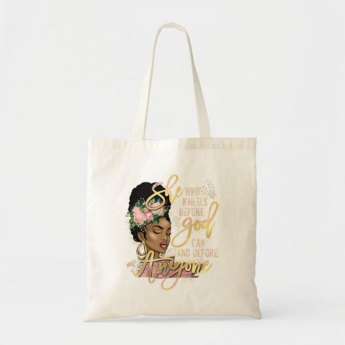 Jesus Black Girl She Who Kneels Before God Christi Tote Bag