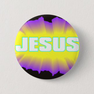 Jesus Black & Purple Pinback Button