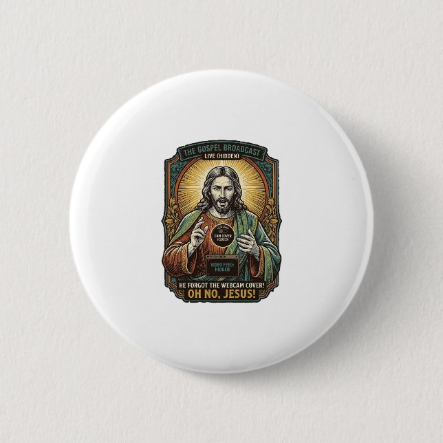 Jesus Black Screen Forgotten Webcam Cover Virtual  Button (Front)