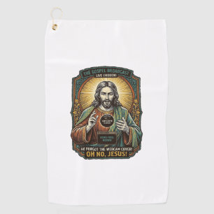 Jesus Black Screen Forgotten Webcam Cover Virtual Golf Towel
