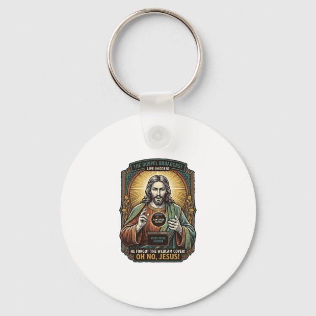 Jesus Black Screen Forgotten Webcam Cover Virtual  Keychain (Front)