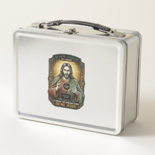 Jesus Black Screen Forgotten Webcam Cover Virtual Metal Lunch Box