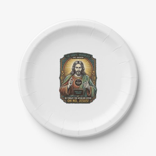 Jesus Black Screen Forgotten Webcam Cover Virtual Paper Plates