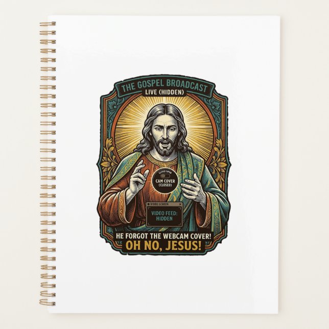Jesus Black Screen Forgotten Webcam Cover Virtual  Planner (Front)