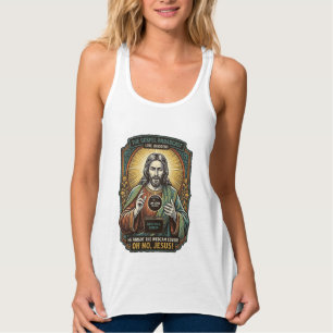 Jesus Black Screen Forgotten Webcam Cover Virtual Tank Top