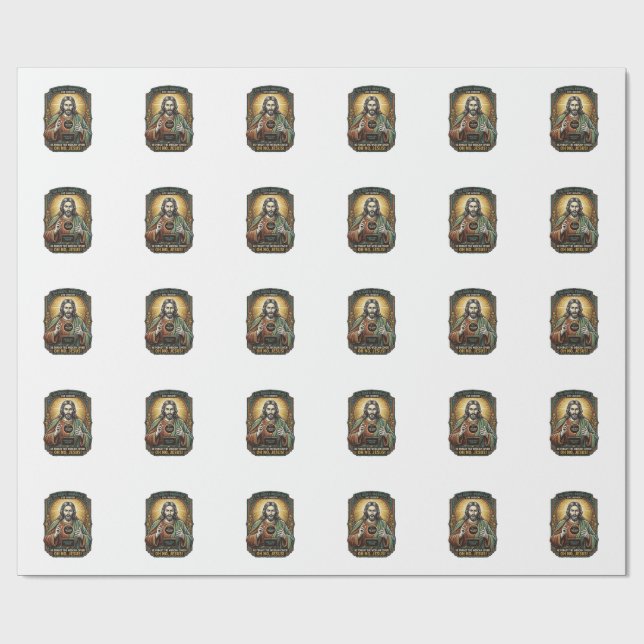 Jesus Black Screen Forgotten Webcam Cover Virtual  Wrapping Paper (Flat)