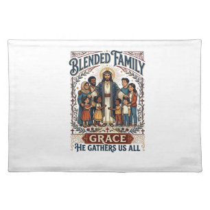 Jesus Blended Family Stepfamily Shirt Christian Gr Cloth Placemat