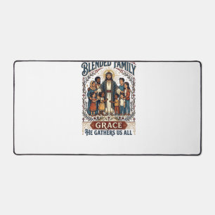 Jesus Blended Family Stepfamily Shirt Christian Gr Desk Mat