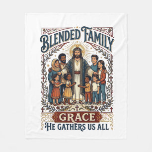 Jesus Blended Family Stepfamily Shirt Christian Gr Fleece Blanket