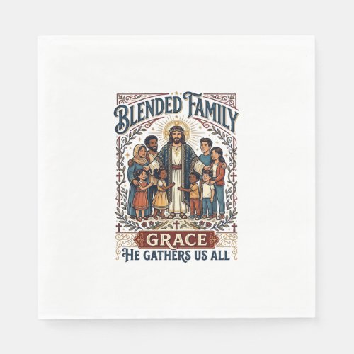 Jesus Blended Family Stepfamily Shirt Christian Gr Napkins