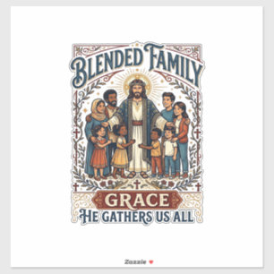 Jesus Blended Family Stepfamily Shirt Christian Gr Sticker