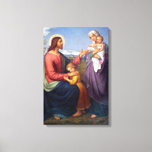 Jesus blesses the Children Religious Canvas Print