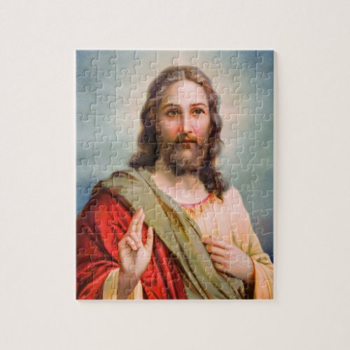 Jesus Blessing Divine Mercy Catholic Home Decor Jigsaw Puzzle