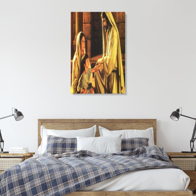 Jesus Blessing Wrapped Canvas Print (Insitu(Bedroom))