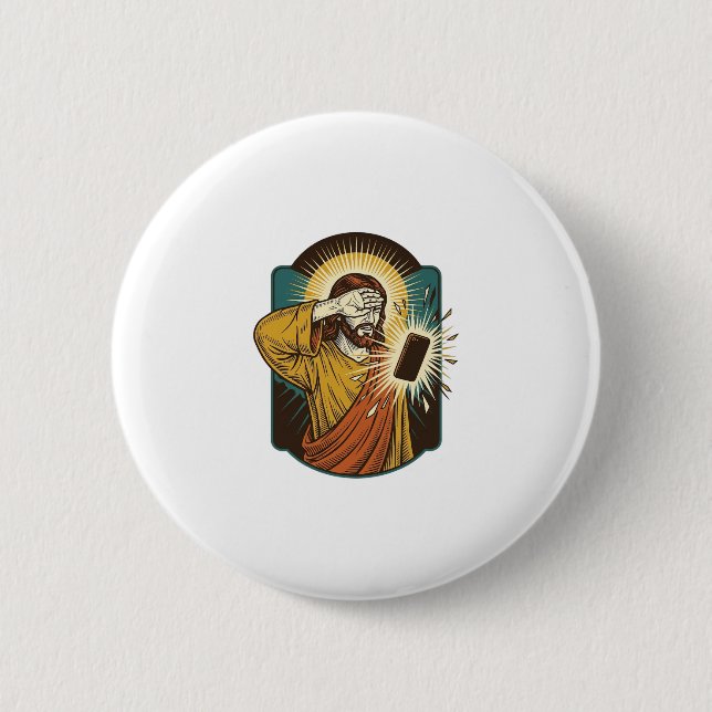 Jesus Blinding Max Phone Brightness Midnight Scrol Button (Front)