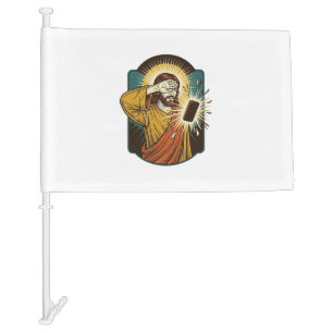 Jesus Blinding Max Phone Brightness Midnight Scrol Car Flag