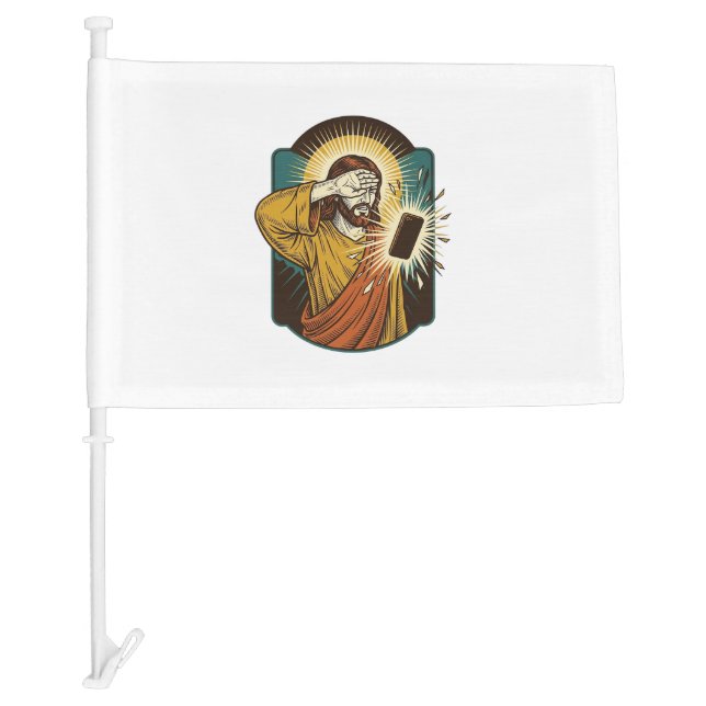 Jesus Blinding Max Phone Brightness Midnight Scrol Car Flag (Front)