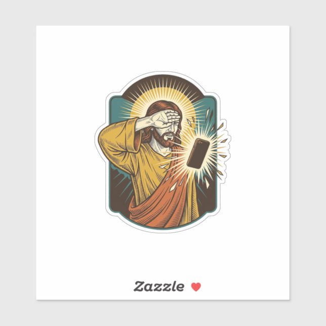 Jesus Blinding Max Phone Brightness Midnight Scrol Sticker (Sheet)
