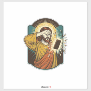 Jesus Blinding Max Phone Brightness Midnight Scrol Sticker