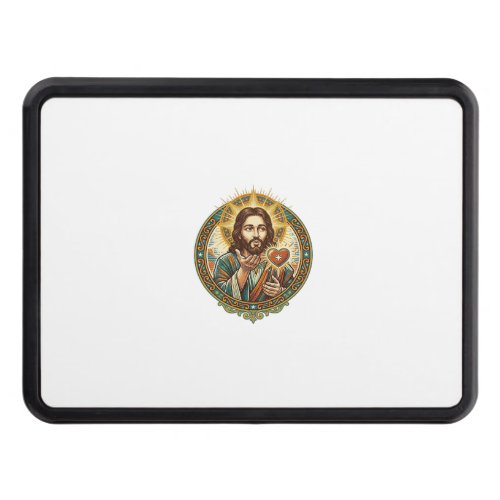 Jesus Blowing Kiss Red Heart Like Button Humor_1 Hitch Cover