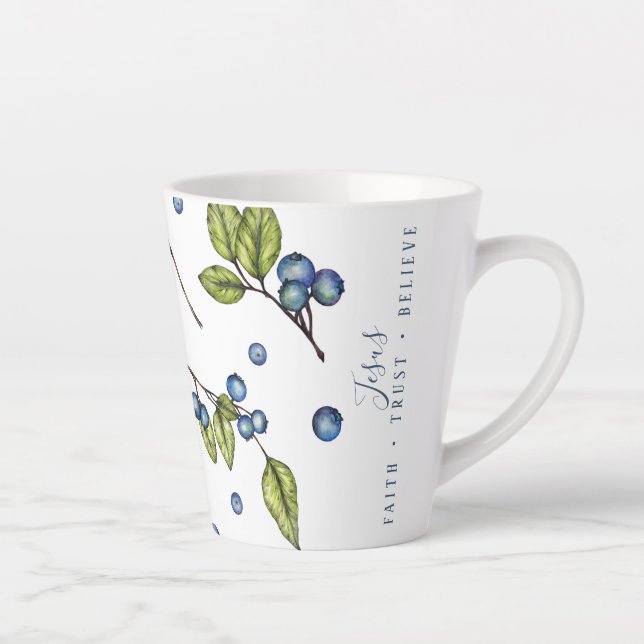 Jesus & Blueberries  Latte Mug (Right)