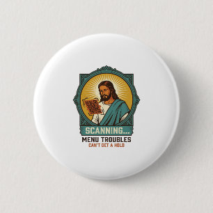 Jesus Blurry QR Code Wont Scan Menu Tech Humor_1 Button