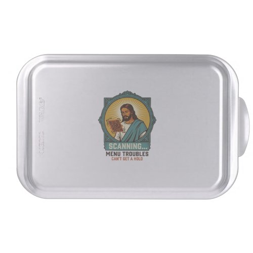 Jesus Blurry QR Code Wont Scan Menu Tech Humor_1 Cake Pan