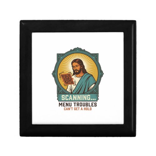 Jesus Blurry QR Code Wont Scan Menu Tech Humor_1 Gift Box
