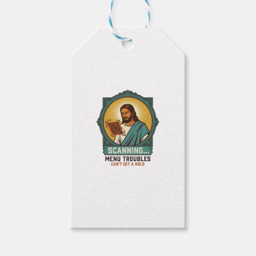 Jesus Blurry QR Code Wont Scan Menu Tech Humor_1 Gift Tags